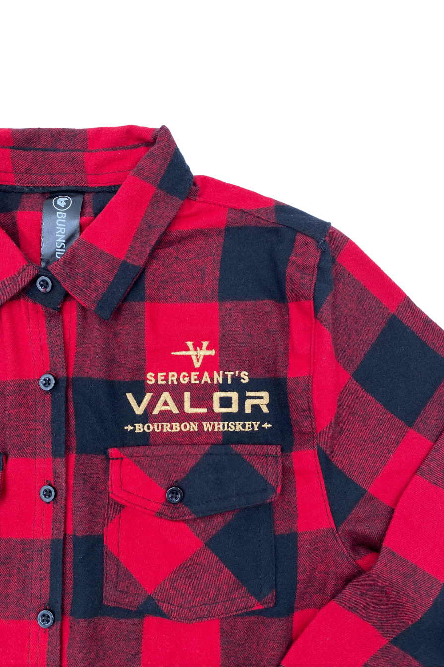 Sergeant's Valor Bourbon Whiskey Women's Flannel | Buffalo Plaid