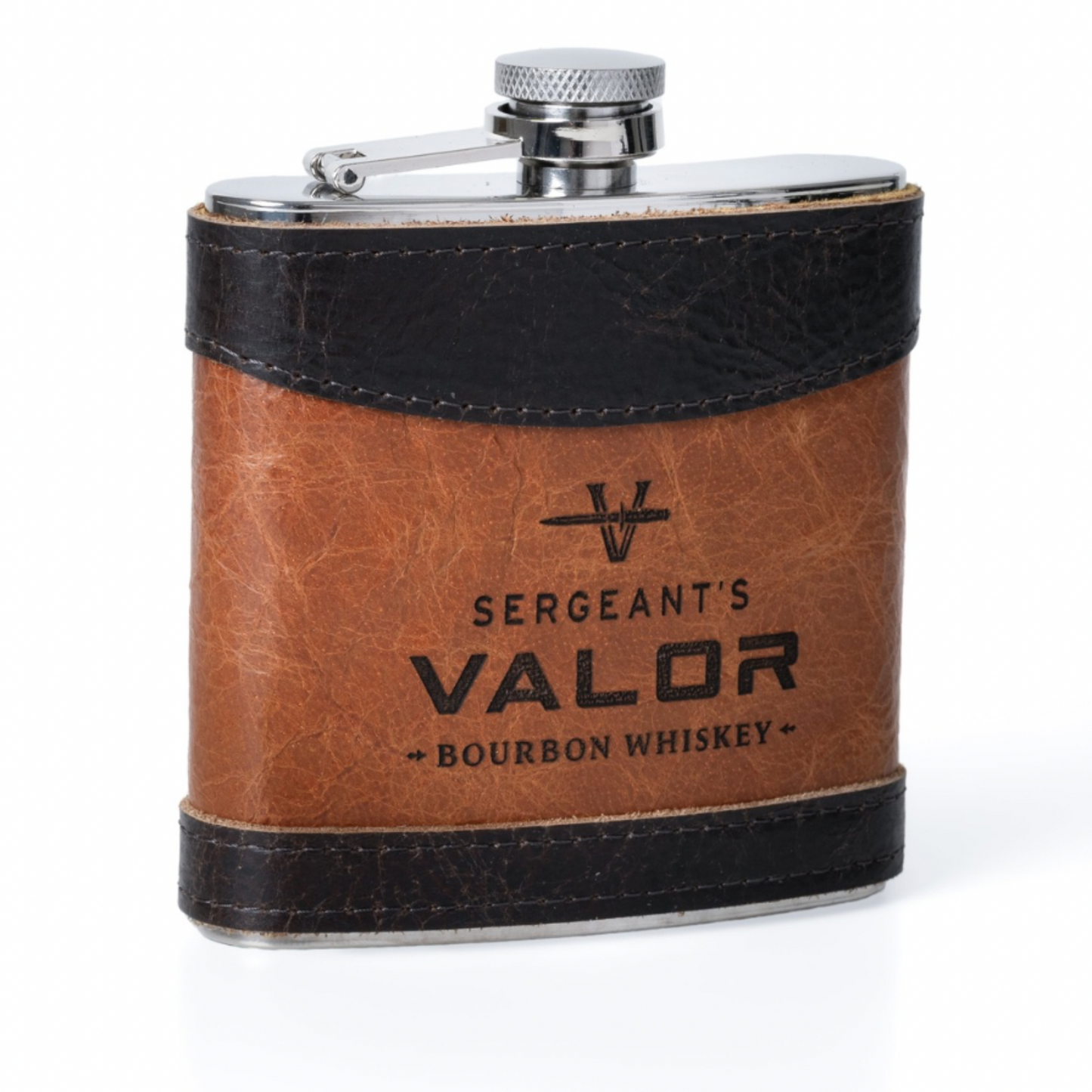 6oz SV Leather Flask | Brown & Black