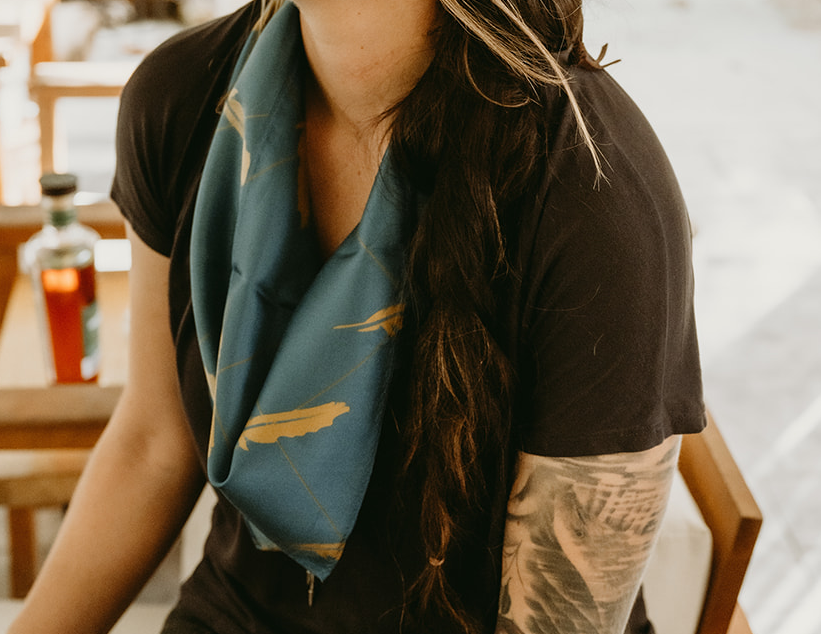 BHAWK Feather Silk Scarf