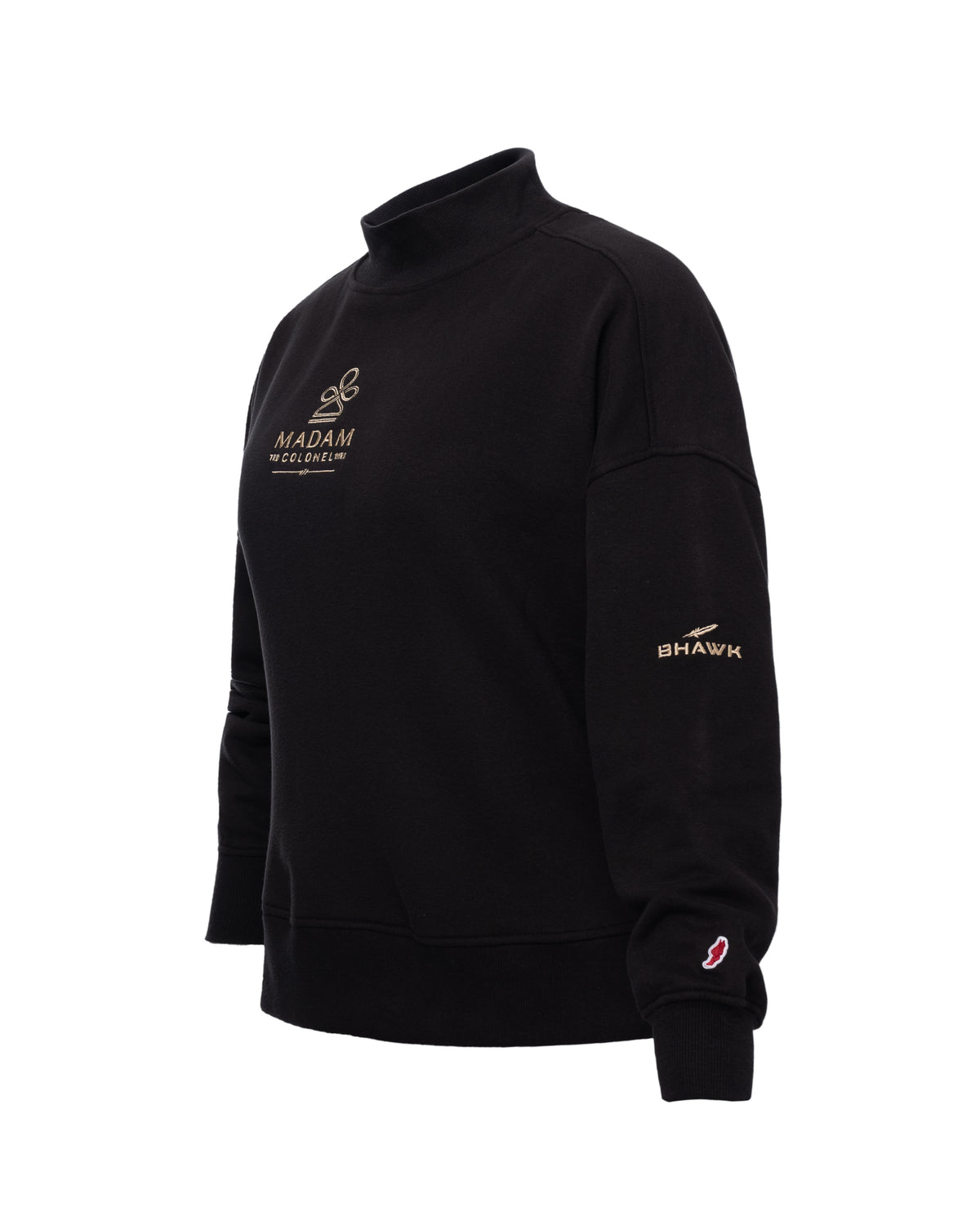 Madam Colonel Black Mock Neck Sweater