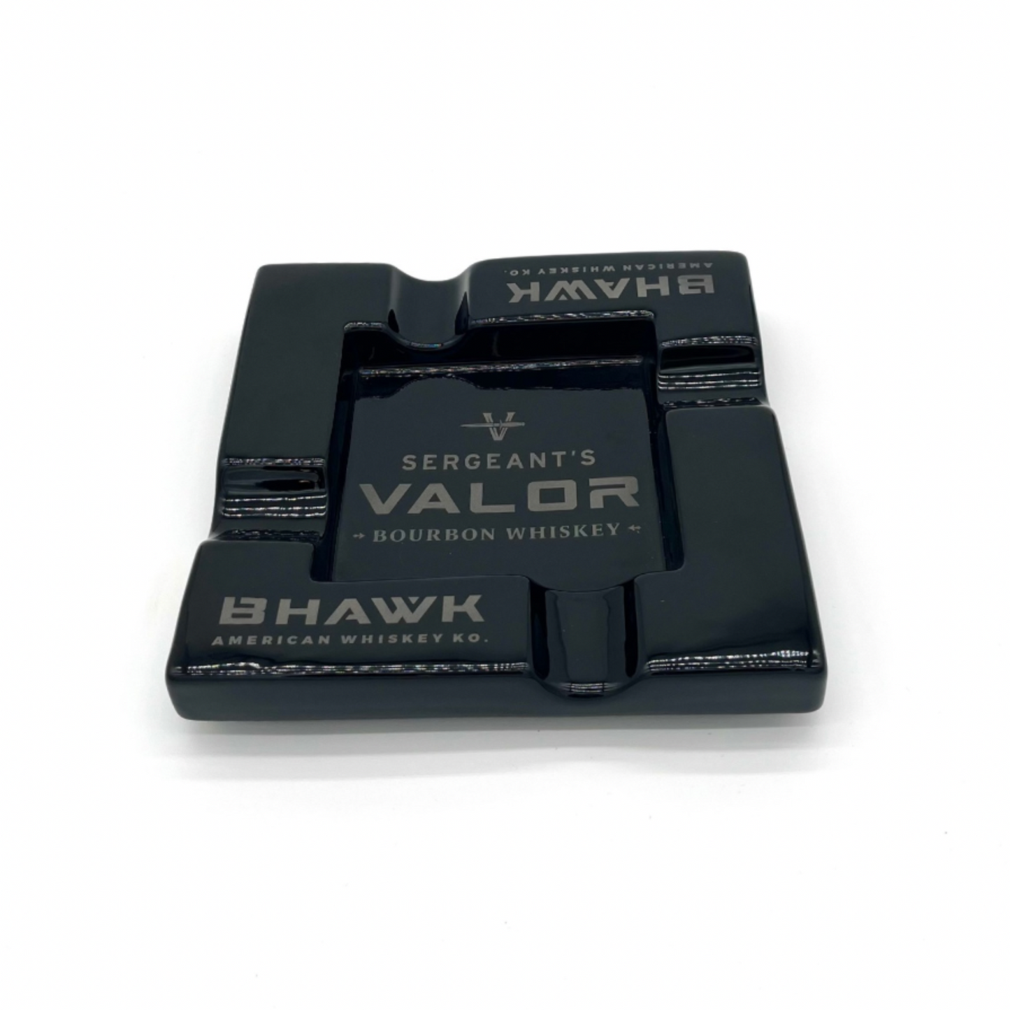 Sergeant's Valor Square Cigar Ashtray | Black