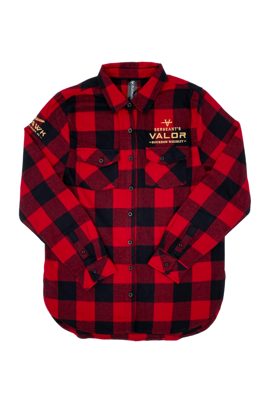 Sergeant's Valor Bourbon Whiskey Women's Flannel | Buffalo Plaid