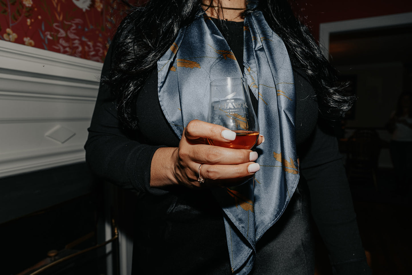 BHAWK Feather Silk Scarf