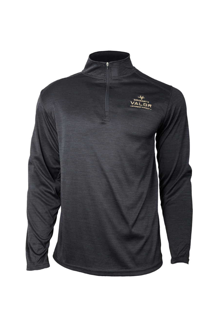 Sergeant’s Valor Bourbon Whiskey Men’s 1/4 Zip Heathered Charcoal