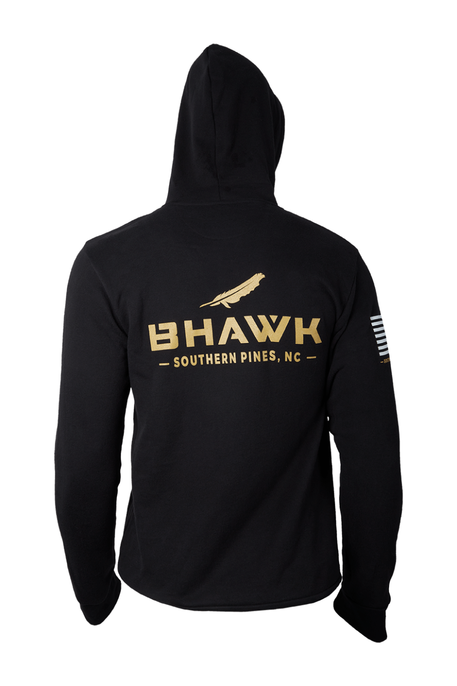 BHAWK Unisex Sueded Hoodie | Black – Brad Halling American Whiskey Ko.