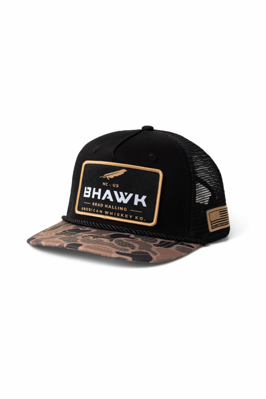 BHAWK Trucker Hat | Duck Camo/Black