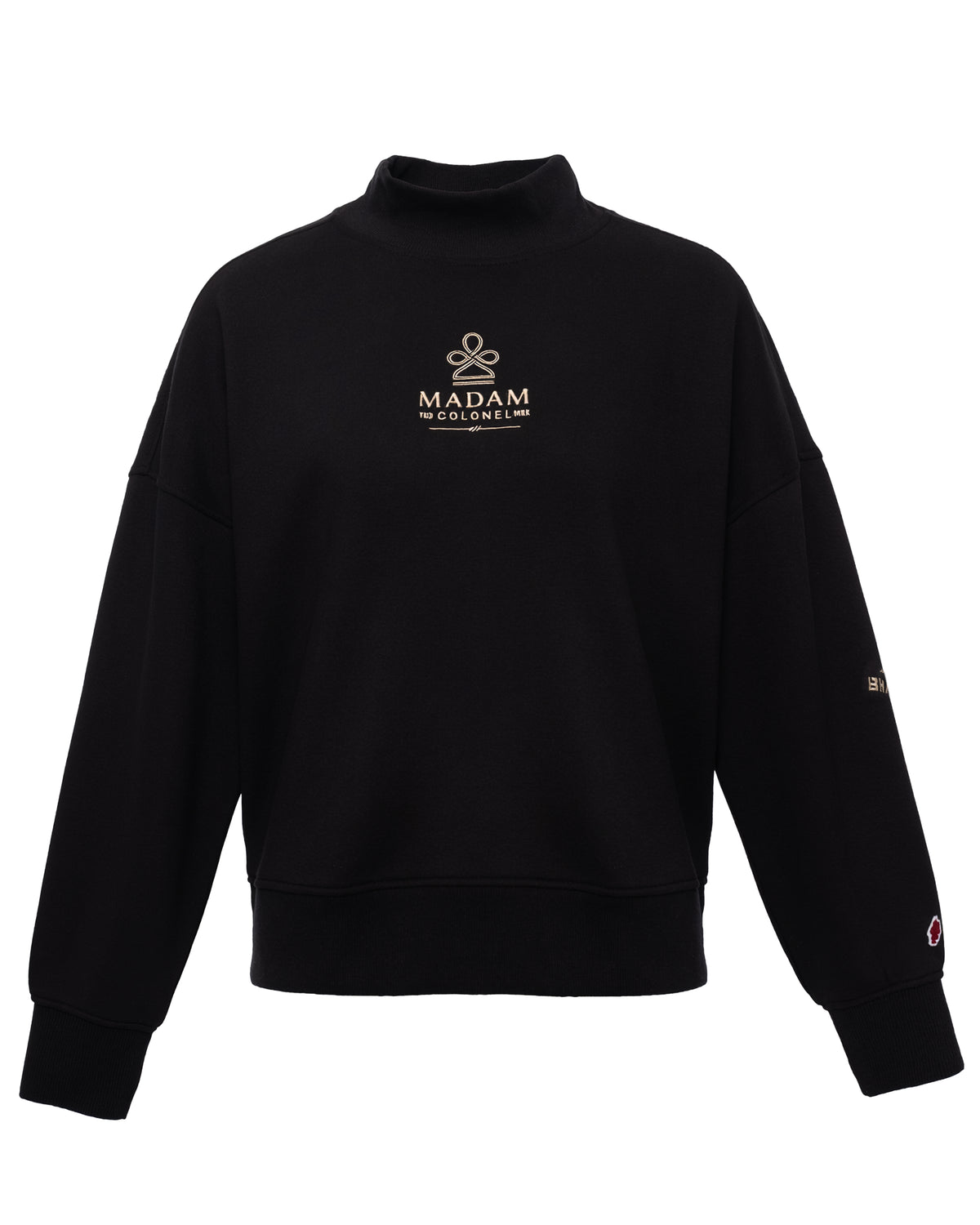 Madam Colonel Black Mock Neck Sweater