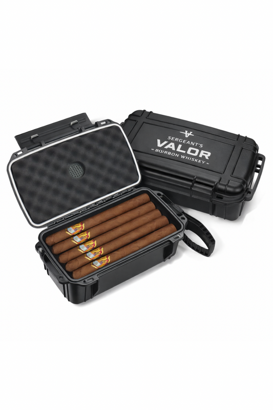 Sergeant's Valor Bourbon Whiskey Travel Humidor Case